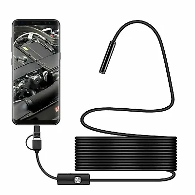 USB Type C Endoscope Borescope Snake Inspection Camera 3 In 1 For Phone Android • £8.59