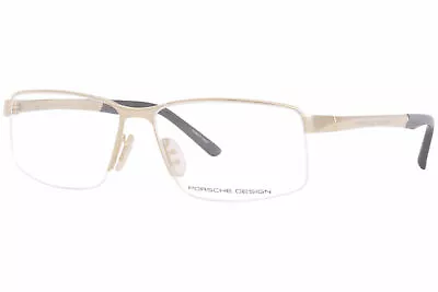 $119.95 • Buy Porsche Design Eyeglasses P'8274 P8274 B Light Gold Half Rim Optical Frame 56mm