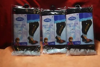 Disney Frozen Anna Footless Tights ~ Size 4-6 Lot Of 3 • $18.99