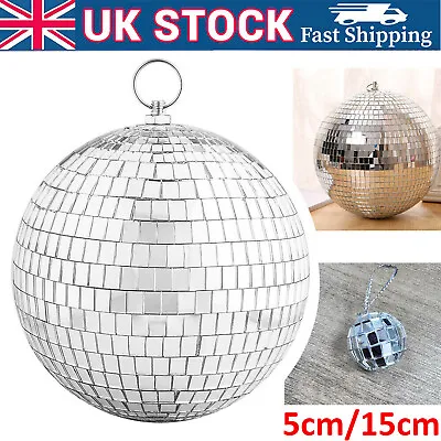 5/15CM Mirror Disco Ball Silver Hanging Glitter Ball For DJ Dance Party Parties • £10.99