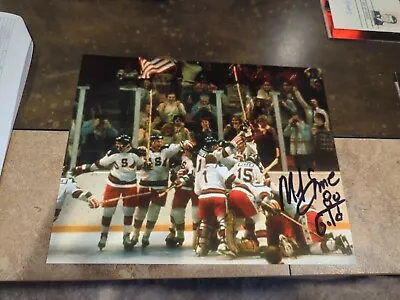 MIKE ERUZIONE  AUTOGRAPH 8x10 PHOTO 80 GOLD OLYMPIC Hockey Guaranteed Authentic  • $75