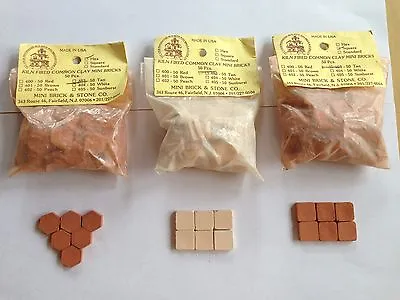 Kiln Fired Common Clay Mini BricksPatio Pathway Pavers50 PkgHexagon Or Square • $7.95