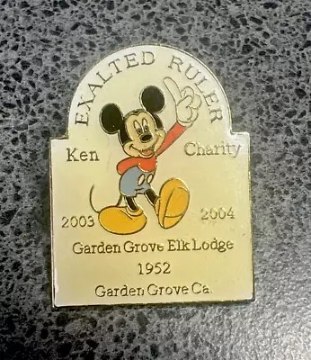 Rare 1952 Elks Lodge Mickey Mouse Garden Grove Ca Hat Lapel Pin - Exalted Ruler • $8.99