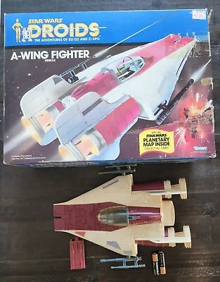 A-WING FIGHTER 100% COMPLETE STAR WARS DROIDS 1985 VINTAGE KENNER Working W/ BOX • $999.95