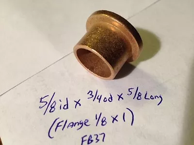 Oilite Flange Bushing Bronze 5/8 Id X 3/4 X5/8 Brass Bush Shim Spacer Bearing 37 • $6.95