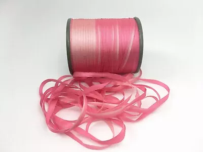 Hand Dyed Variegated Bubblegum Pink #76 Pure Silk Embroidery Ribbon 4mm 1/8  • $6.91