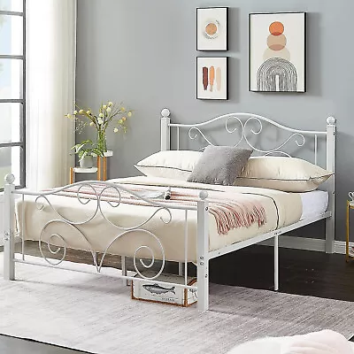 Bed Frame Heavy Duty Metal Platform Twin Full Queen Size W/Headboard Footboard • $97.74