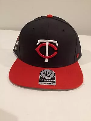 Minnesota Twins ‘47 Captain Snapback Adjustable Hat Cap Navy Blue Red • $19.27