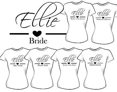 £1.49 • Buy Personalised  Bride Bridesmaid Flower Hen  Custom Name  Iron On T-shirt Transfer