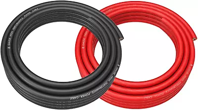 8 Gauge 25Ft Black And 25Ft RED Car Audio Power Ground Soft Touch Wire • $34.99