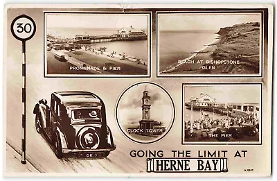 £2.95 • Buy Herne Bay Kent Multiview Going To The Limit - 1958 Real Photo Postcard N17