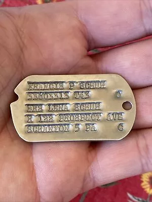 VTG WWII TYPE II 1941-1943 Notched US Next Of Kin Dog Tag SCRANTON 5 PA T43 O C • $49.99