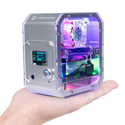 $96.95 • Buy PIRONMAN Premium Raspberry Pi 4 Mini PC Case/Kit From SUNFOUNDER M2 SSD/OLED/Fan
