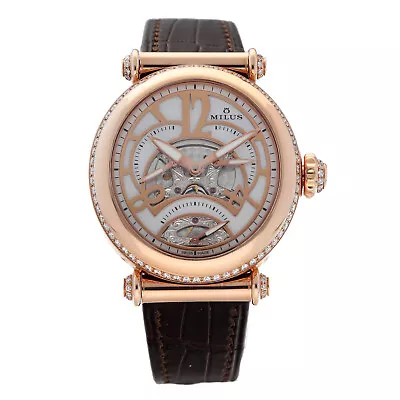 Milus Merea MER403 18k Rose Gold MOP Diamonds Leather Automatic Women's Watch • $7018