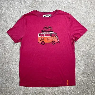 Vents Brull VW Bus Graphic T Shirt Mens Size XL Red Live Free SA South Africa • $26.95