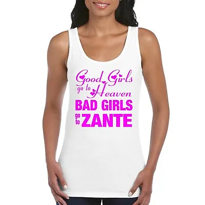 Zante Girls Women's Ladies Tank Top Vest T Shirt White / Neon Pink • £9.99