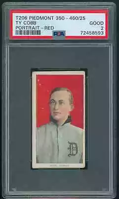 T206 Ty Cobb Red Portrait Detroit  HOF Sweet Caporal 350-460 PSA 2 GOOD A5 • $4800