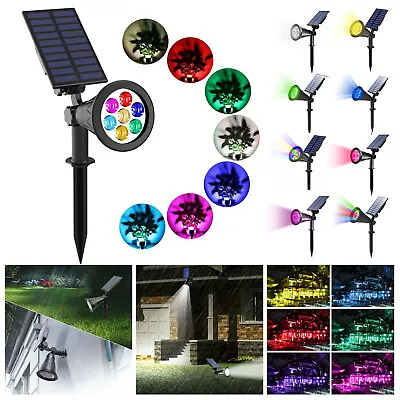 4/7 LED Solar Spot Lights Waterproof Outdoor Garden Yard Security Spot Lights UK • £14.99