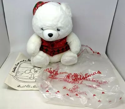 VTG Marshall Fields Christmas Mistletoe Bear 16  Stuffed Animal Plush Toy GB21 • $37.15