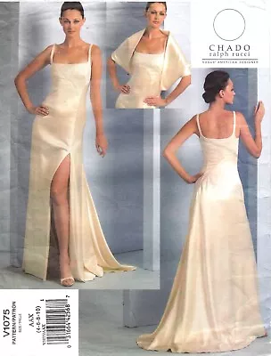 Vogue 1075 Pattern Chado Ralph Rucci Uncut Size 4-10 Dress & Stole Train • $14.13