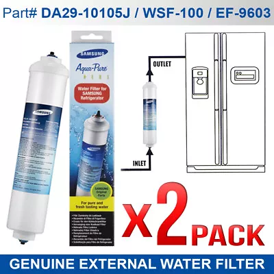 2 Pack Genuine  Fridge Water Filter Da29-10105j Samsung External  Model  • $64.95