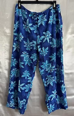 Victoria Secret Pajama Pants Women’s Size M Blue Floral • $13