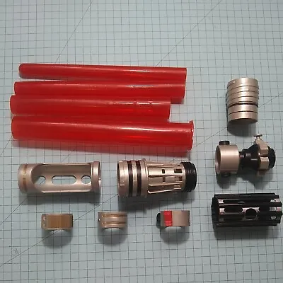 Disney Parks Build Your Own Lightsaber 2007 Hilt Red Blade Replacement Parts Lot • $29.99