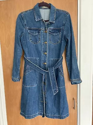 £10 • Buy Oasis Ladies Blue Denim Shirt Dress With Belt Size 10