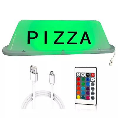 12V Taxi Cab PIZZA Sign Roof Top Topper Magnetic Lamp LED Light Waterproof  • $28.49