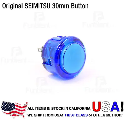 SEIMITSU Original PS-14-K Blue Translucent Push Button JAMMA Guitar Killswitch • $4.50