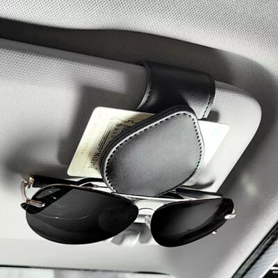 1X Leather Car Sun Visor Clip Holder For Glasses Sunglasses Eyeglass Ticket Card • £5.87