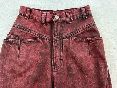 Vintage Gitano Jeans Juniors 7/8 Red Acid Wash High Waist Tapered Leg 80s 90s • $29.99