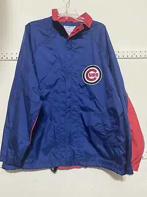 Vintage 90's Chicago Cubs Baseball XL Jacket Mirage Windbreaker Long Sleeve • $23.41