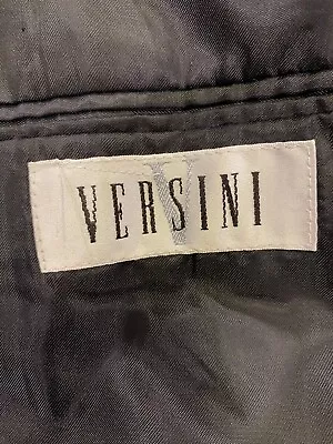 Versini Jacket Mens Sz 42r Silk Vintage 3 Button Sports Coat Blazer Gray/black • $68.88