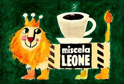 Caffe Miscela Leone 1959 Italian Advertisement Vintage Poster Print • $26.89