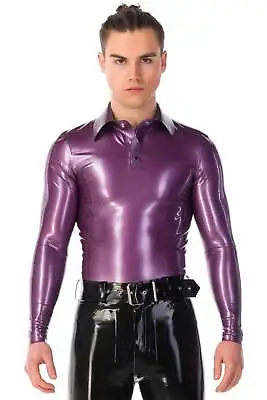 Buck Long Sleeve Latex Polo Shirt Pearl Sheen Lilac. (Listing Ends 4 June 2024) • £181.16