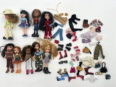 9 Mini Bratz Dolls (2 Are MCD's) Plus Lot Of Clothes Shoes Accessories. • $24.99