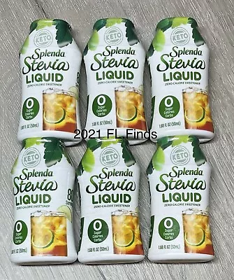 SPLENDA Stevia Liquid Sweetener KETO Zero Calorie 1.68oz Each Lot Of 6 • $29.99