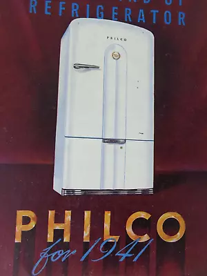 Vintage Wartime 1941 Philco Refrigerator & Freezer Dealer Sales Brochure WOW! • $65