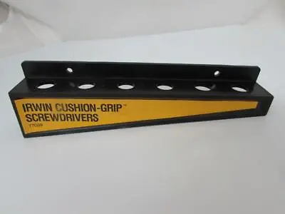 Vintage Irwin Screwdriver Holder Rack 6 Place Wall Mount Cushion-grip • $12.99