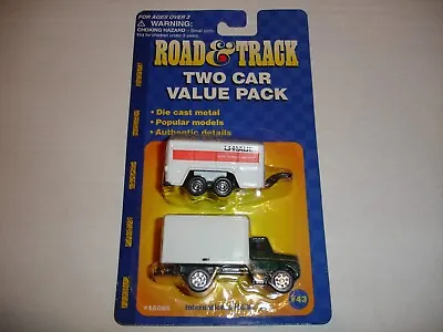 Maisto Road & Track Two Car Value 2-Pack Utility Van W/ U-Haul Trailer #15085 • $24.95