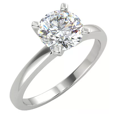 1.12 Ct Round Cut SI2/E Solitaire Diamond Engagement Ring 14K White Gold • $2506.49
