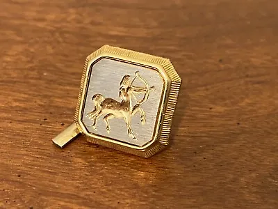 $6 • Buy Gold Zodiac Sign Tie Tack With Chain Sagittarius