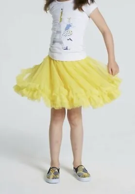 Lili Gaufrette Tutu Yellow Skirt And Next Bird Top Age 6 • £15