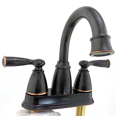 🆕 Moen Banbury 2-Handle 4  Centerset Bathroom Faucet - Mediterranean Bronze • $56.97