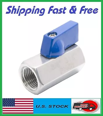 3/8  Stainless Steel (316) Mini Ball Valve - FxF NPT • $21.99