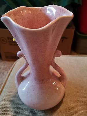 Vintage Red Wing 7.75 X 4.75 Double Handle Speckle Pink Vase #505 • $45