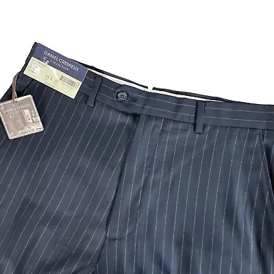 NEW Daniel Cremieux Statesman Pinstripe Dress Pants Mens 34x30 Blue Wool $125 • $59