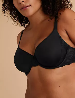 BNWT M&S Black Perfect Fit Padded Full Cup T-Shirt Bra        (ST326) • £12.99