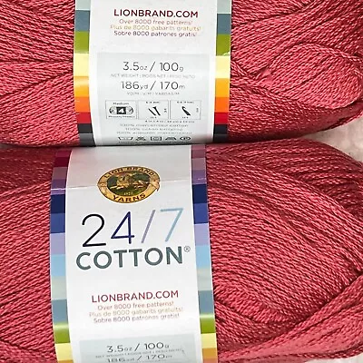 £3.30 • Buy Lion Brand Yarns 24/7 Cotton 100g, Terracotta 135, 100%Mercerzed Cotton